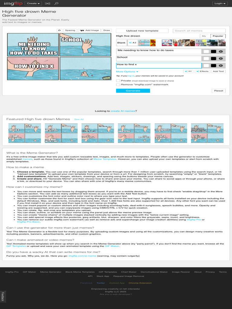 High Five Drown Meme Generator Imgflipd PDF Software Computing