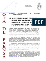 120123 NP- Cursos de  formación para el empleo