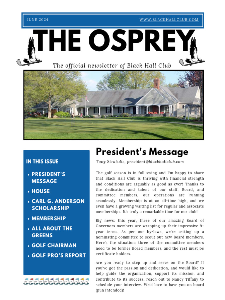 Osprey Newsletter June 2024 | PDF | Golf Course | Precision Sports