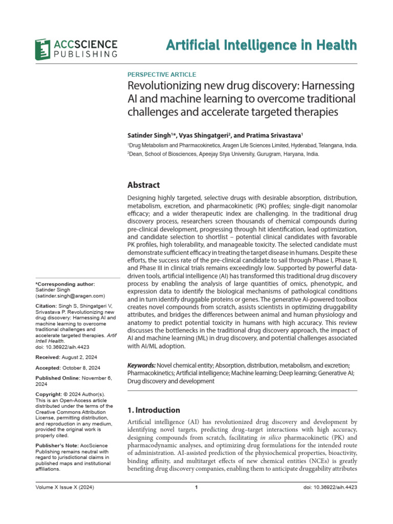 Revolutionizing New Drug Discovery Harnessing AI ML Tools | PDF | Drug ...