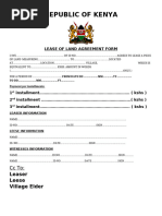 Kenya Land Lease Agreement Form | PDF