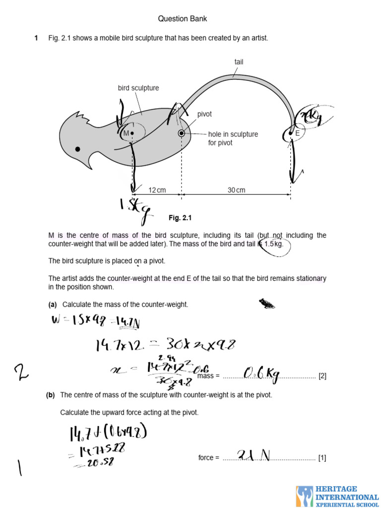 Physics Calculations for Sculptures and Forces | PDF | Force | Mass