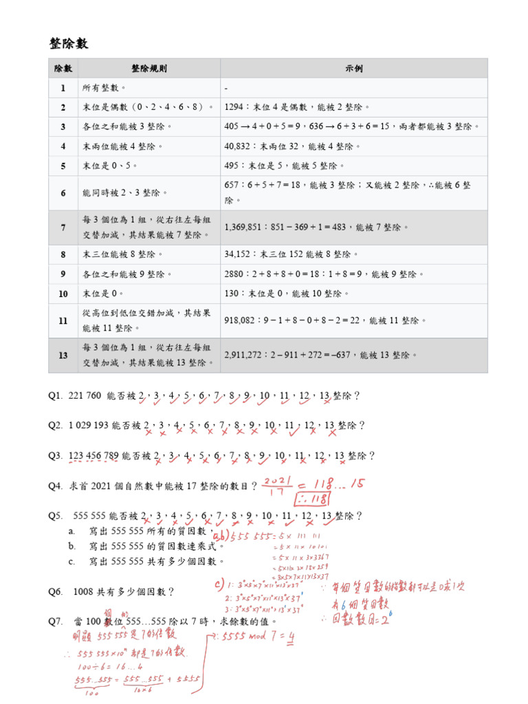 Divisibility Rule and Modulo Sol | PDF
