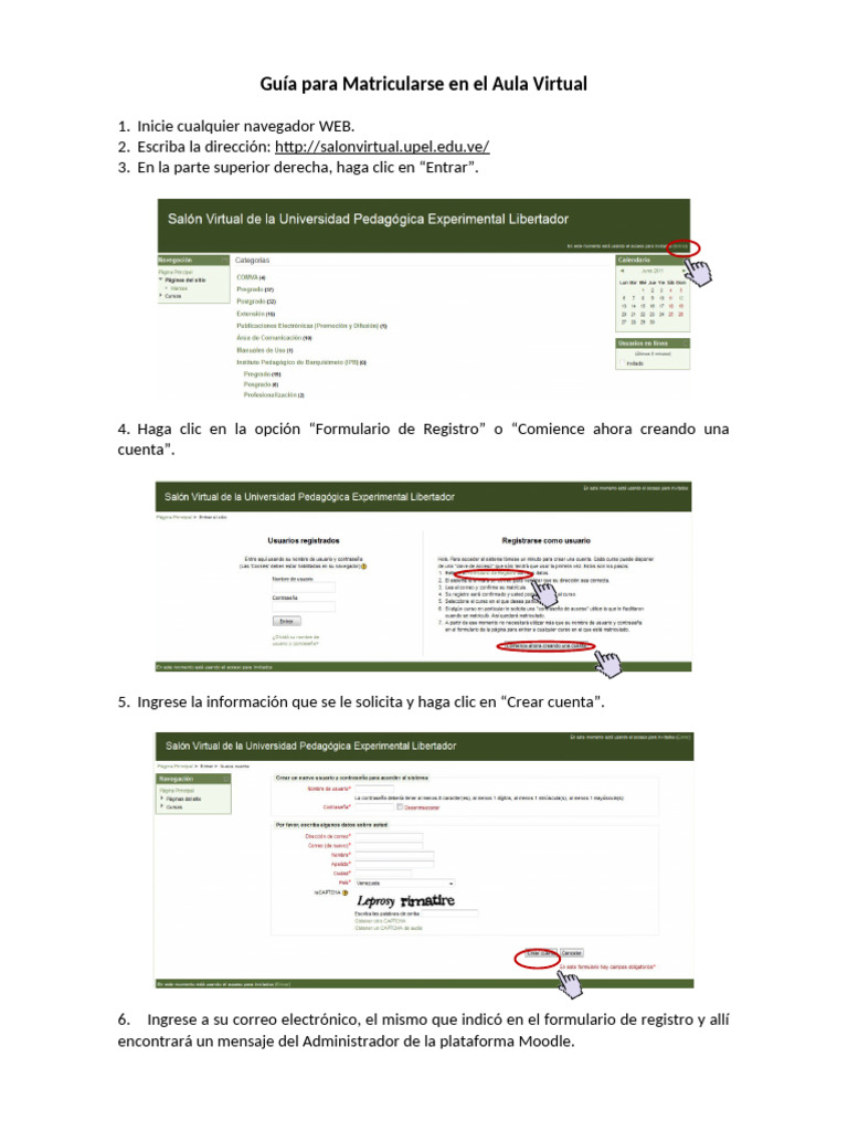 Cómo Matricularse en Aula Virtual UPEL | PDF | Negocios