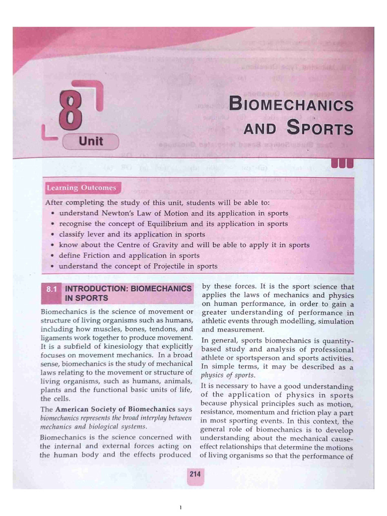 CH-8, Biomechanics & Sports | PDF