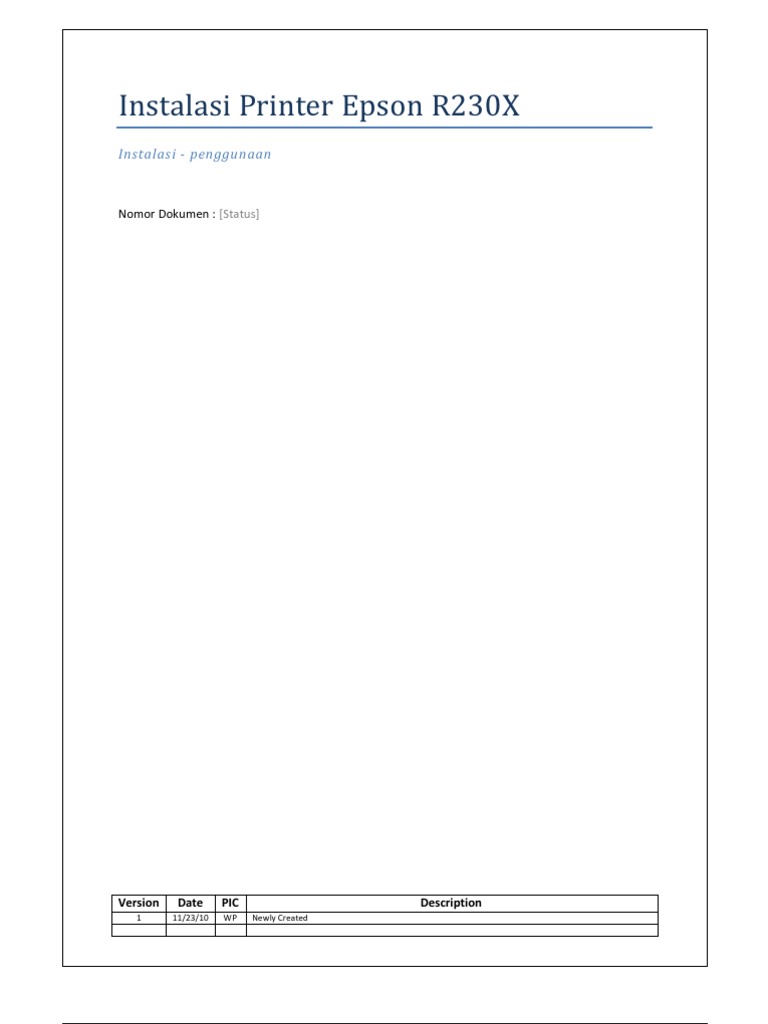 Instalasi Printer Epson R230X | PDF | Komputer