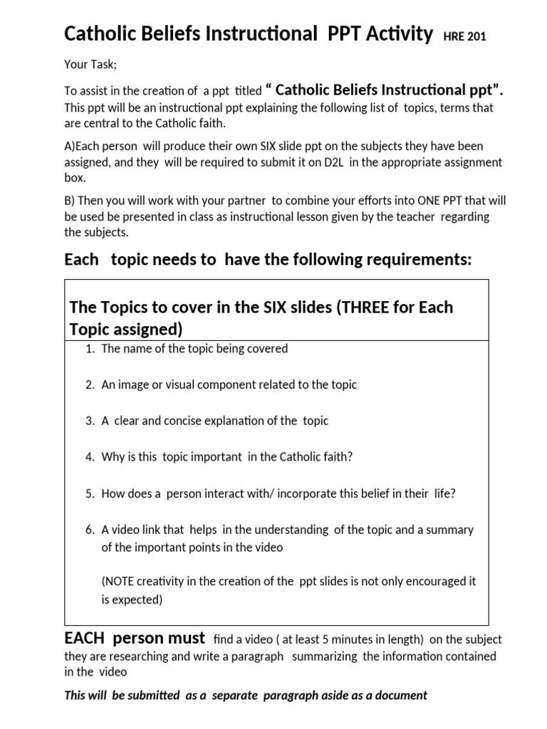 2-Catholic Beliefs PPT Activity April. 11, 2024 Period 1 | PDF ...