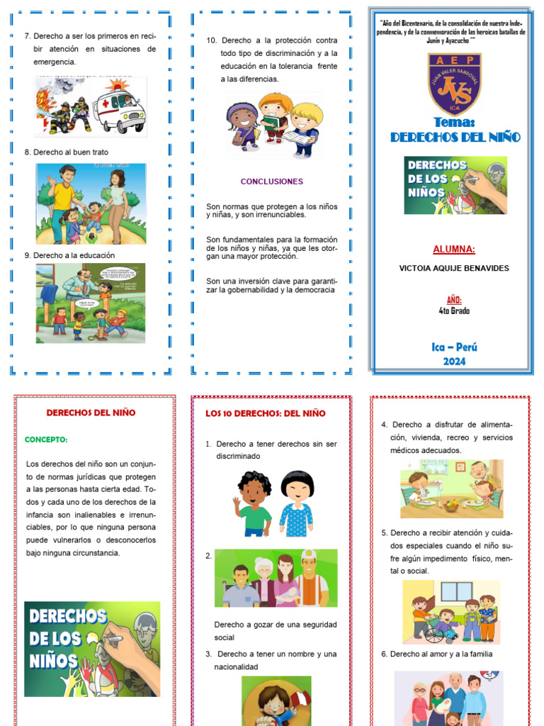 TRIPTICO Derechos Del Niño 2 | PDF | Derechos de los niños ...