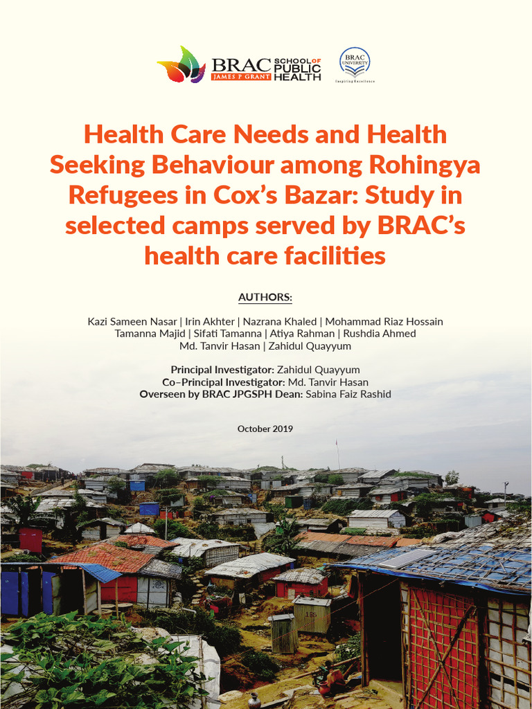 Rohingya Refugees' Health Needs in Cox's Bazar | PDF | Rohingya People ...