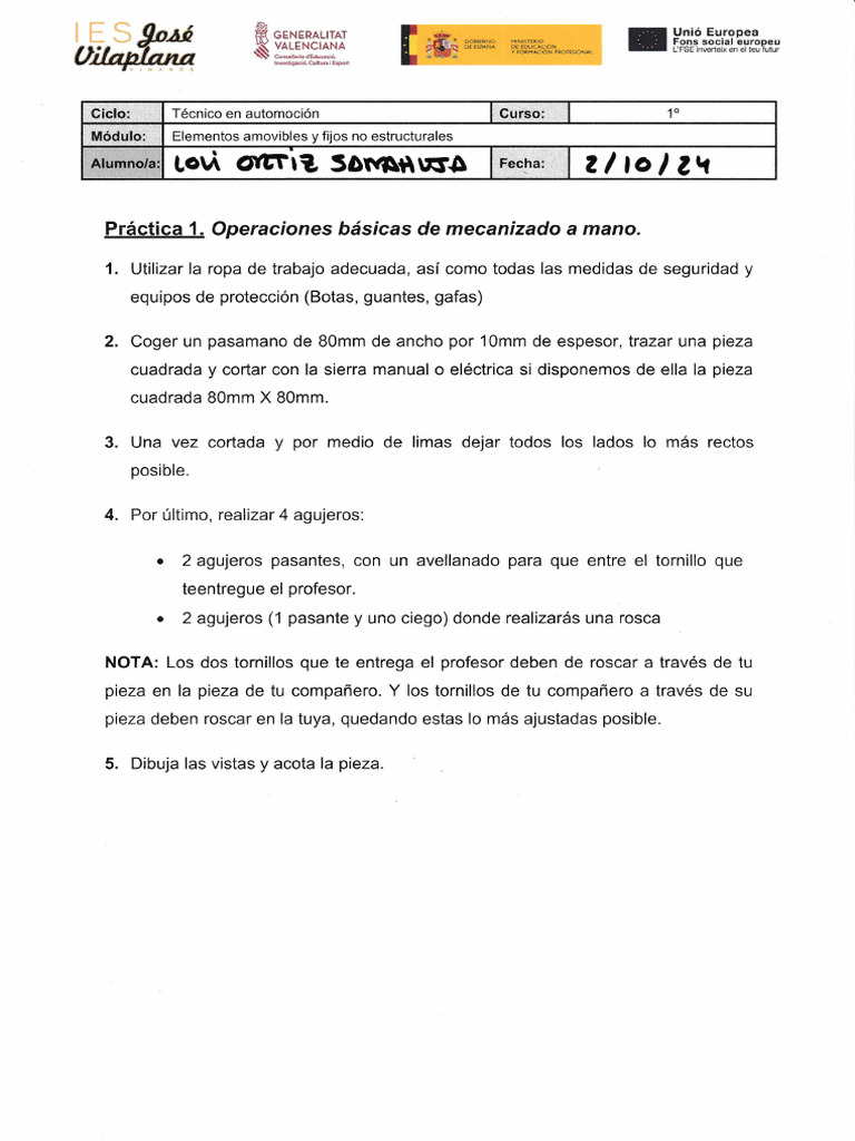 Practica 1 Mecanizado Basico | PDF