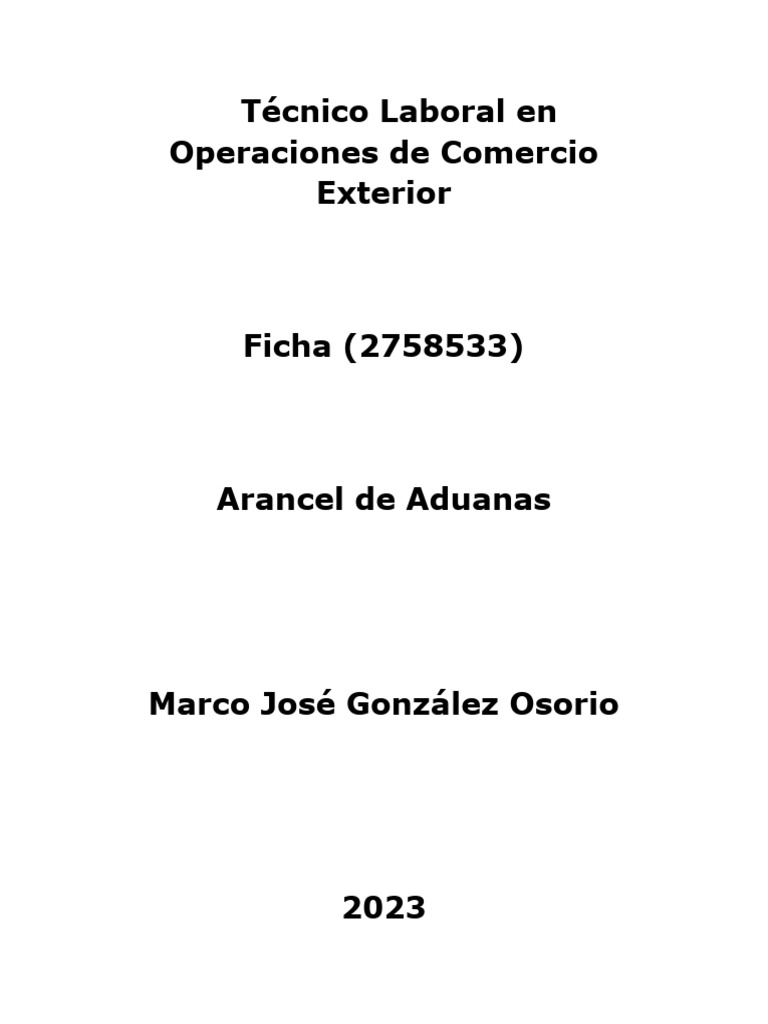 Aranceles de Aduanas en Comercio Exterior | PDF | aduana | Arancel