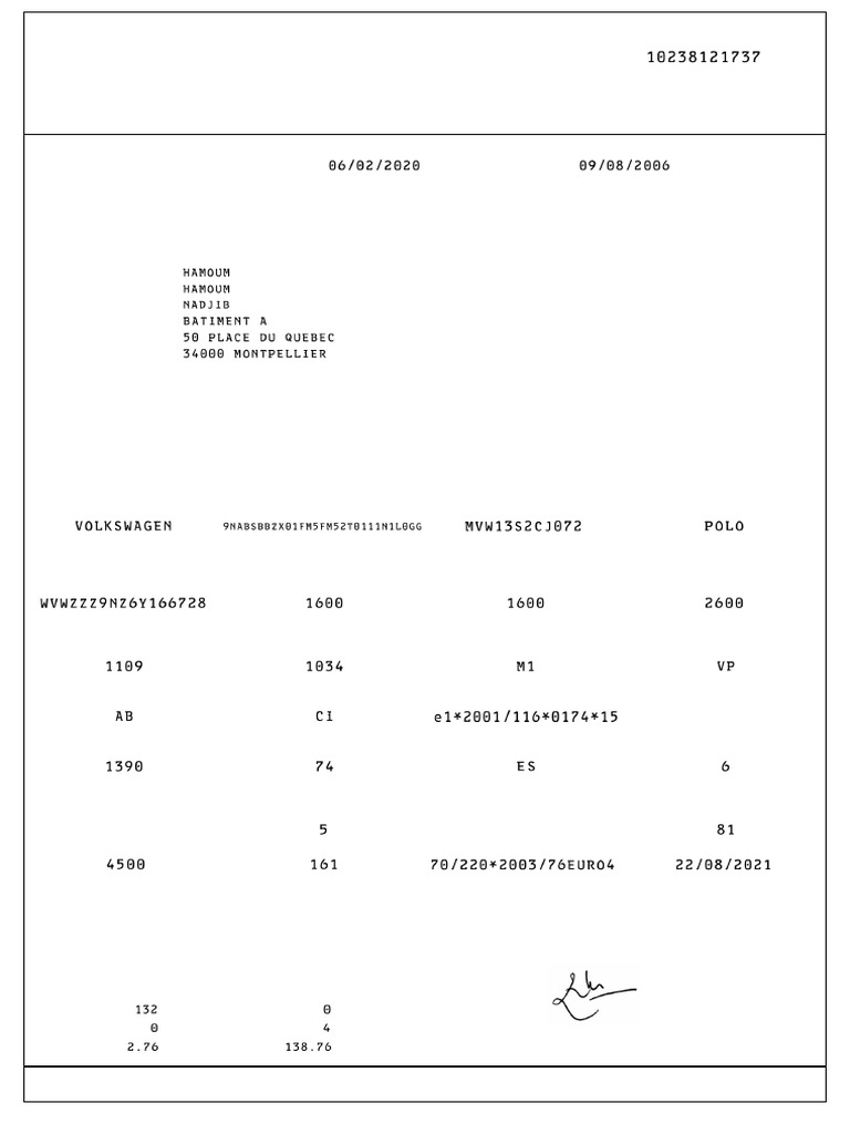 Certificat Temporaire Immatriculation | PDF | Technologie des véhicules