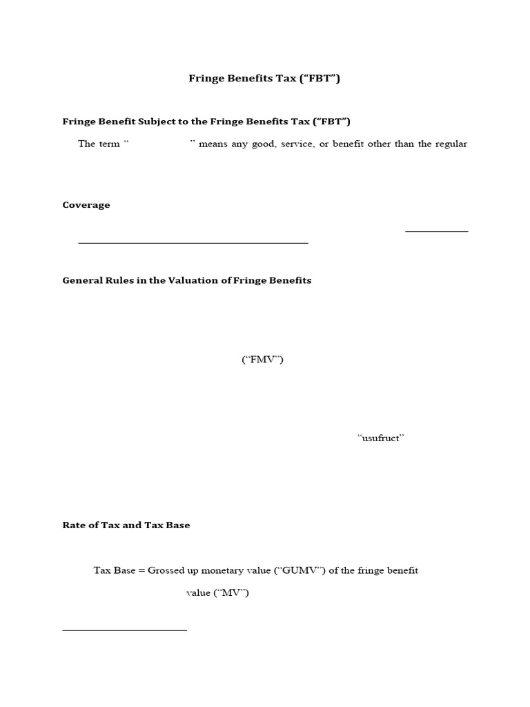 Understanding Fringe Benefits Tax (FBT) | PDF | Employee Benefits | Expense