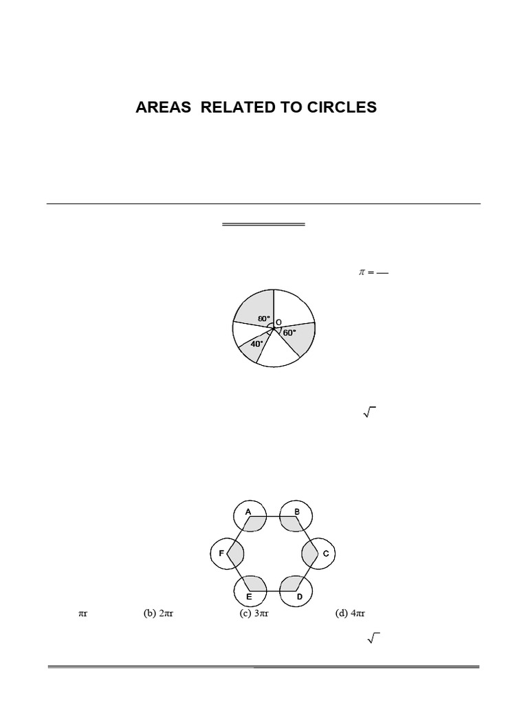 Class X Maths Practice Paper on Circles | PDF | Area | Circle