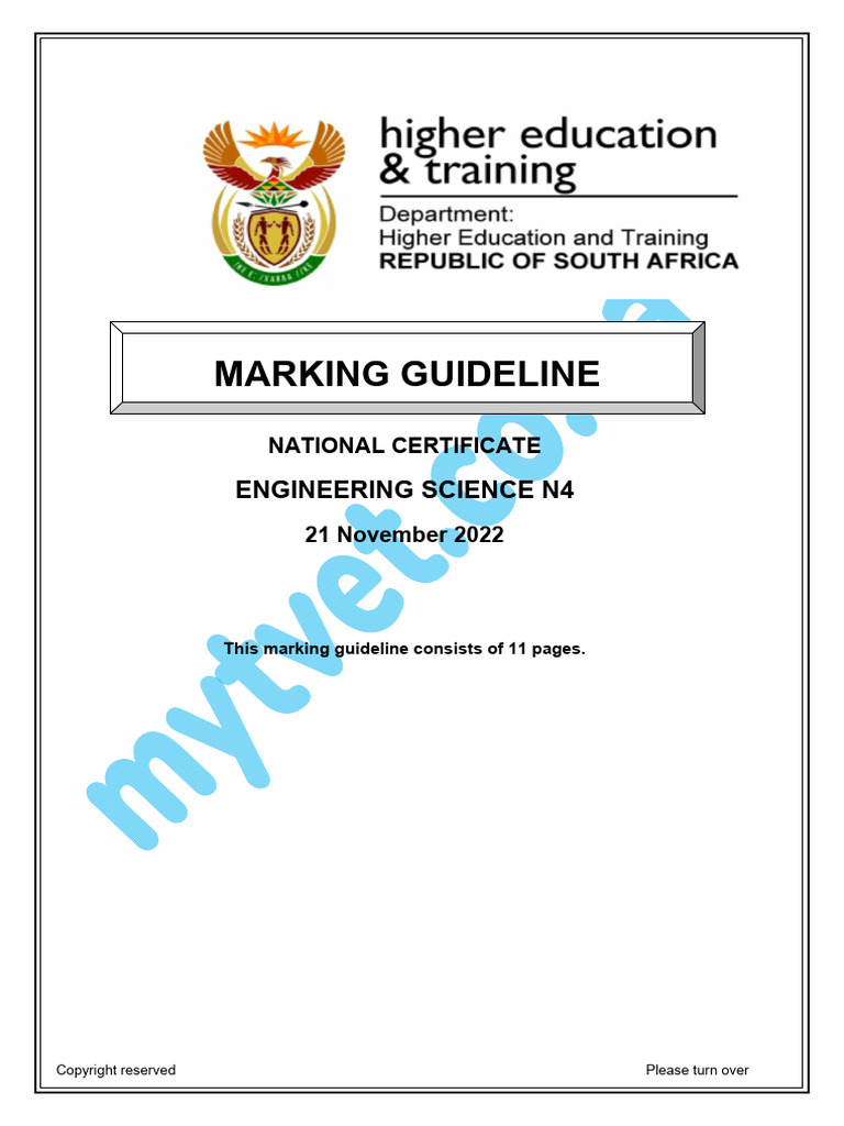 N4 Engineering Science November 2022 Memorandum | PDF | Young's Modulus ...