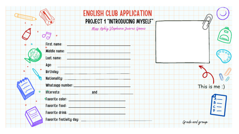English Club Intro Project Form | PDF