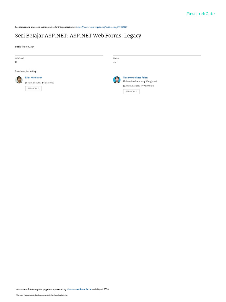 Panduan ASP.NET Web Forms Legacy | PDF | Komputer | Teknologi & Rekayasa