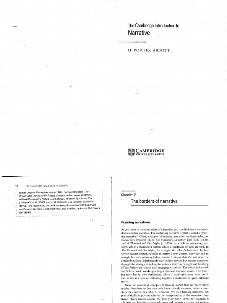 Cambridge The Borders of Narrative | PDF | Narrative | Hypertext