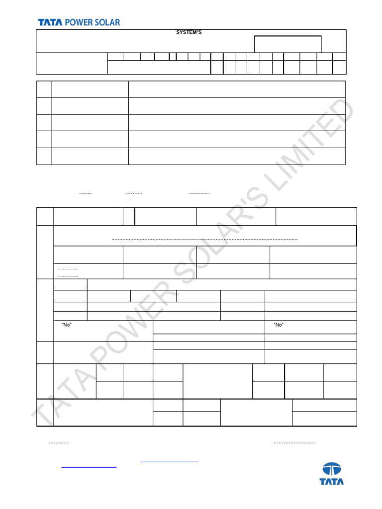 TATA Power Solar Application Form | PDF