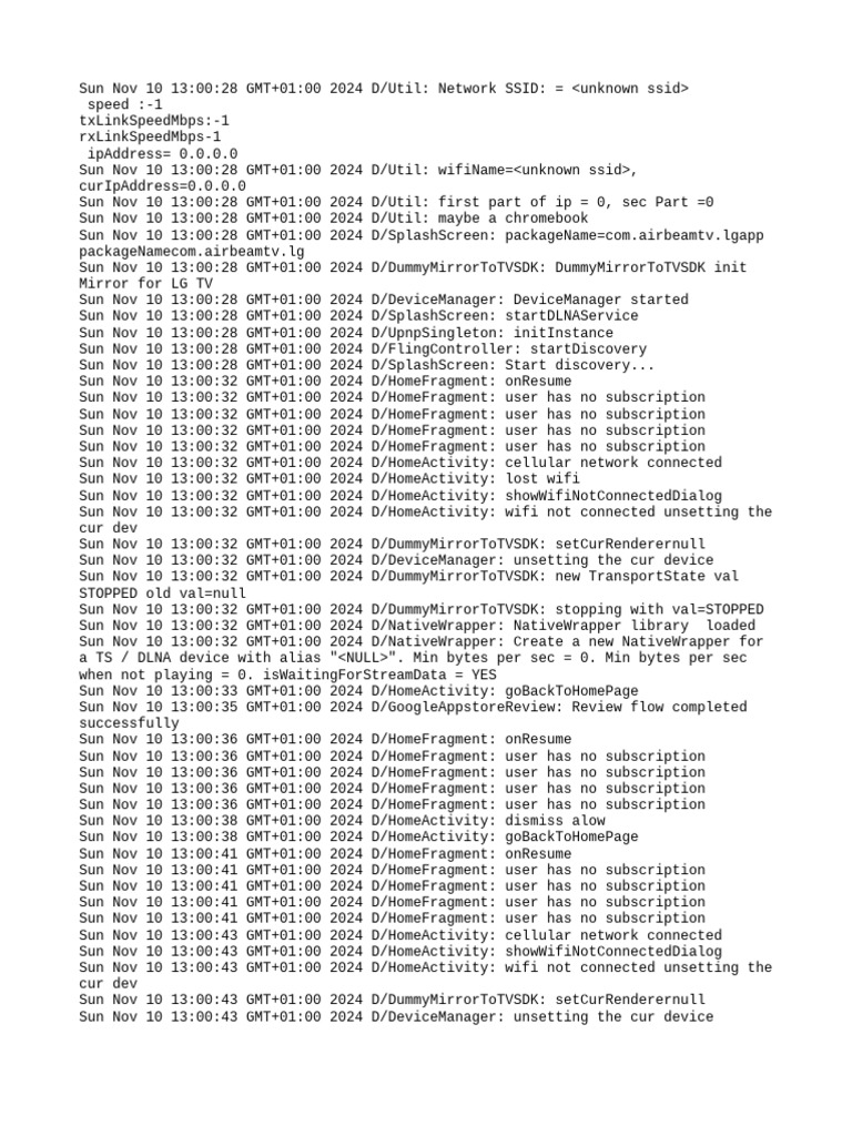 WiFi Connection Logs and Status Updates | PDF | Physical Layer ...