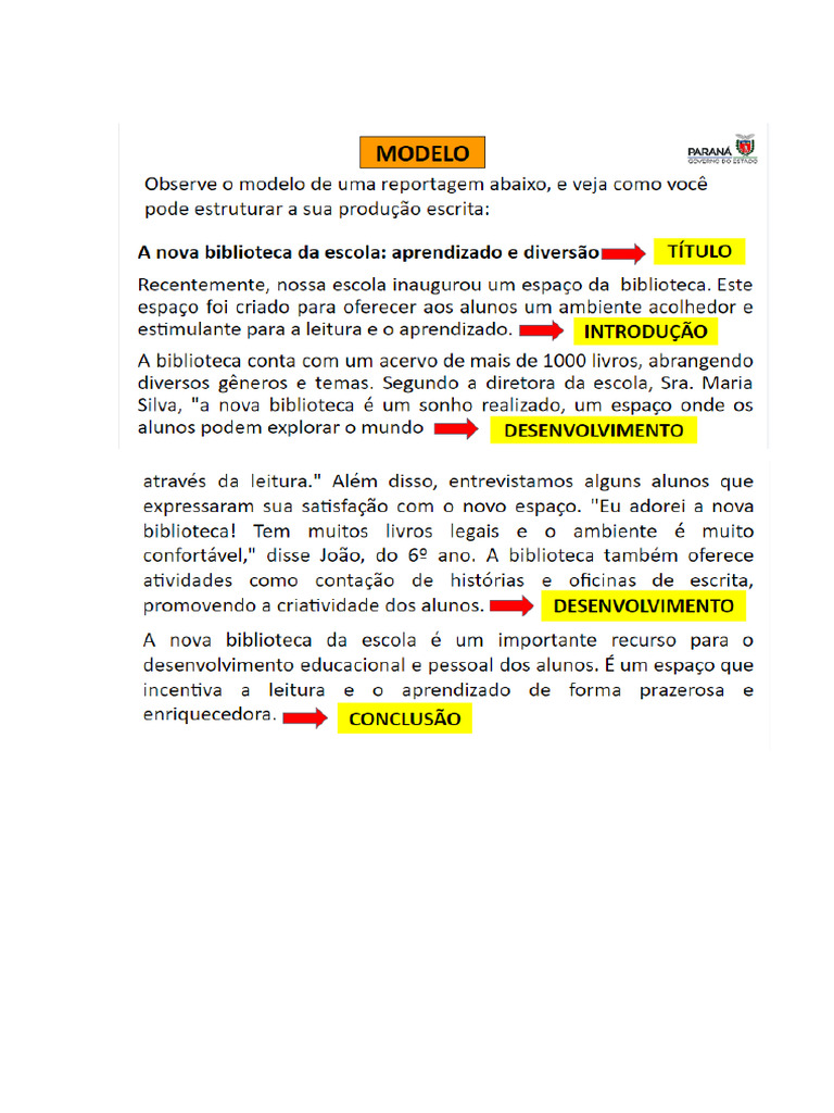 Modelo de Reportagem sobre Infância | PDF