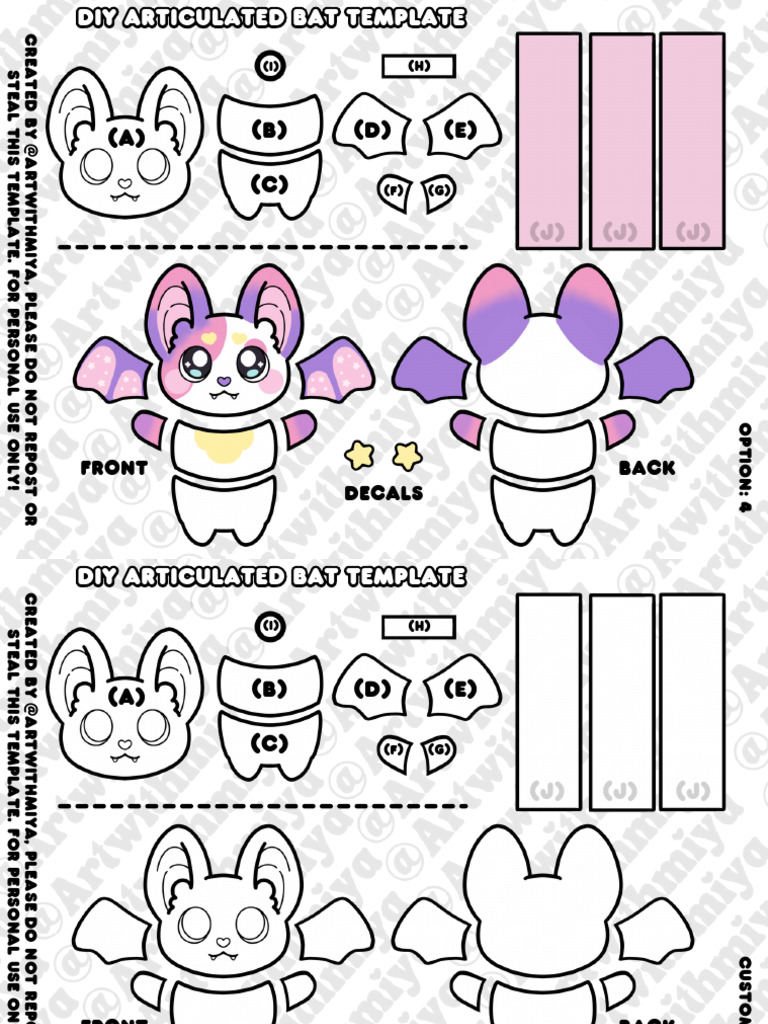 Dandy's World Bat Papercraft Template | PDF