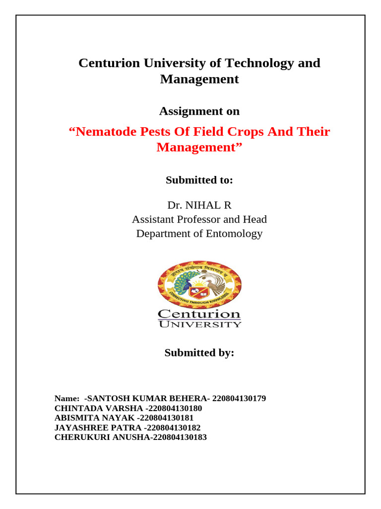 Nematode Pests of Field Crops and Their Management | PDF | Wheat | Pest ...