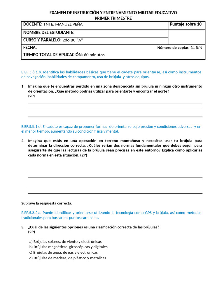 E1tbieme 2BC | PDF | Brújula | Navegación
