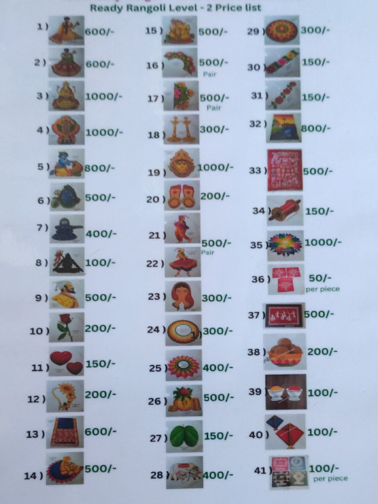 Ready Rangoli Price List | PDF | Technology & Engineering