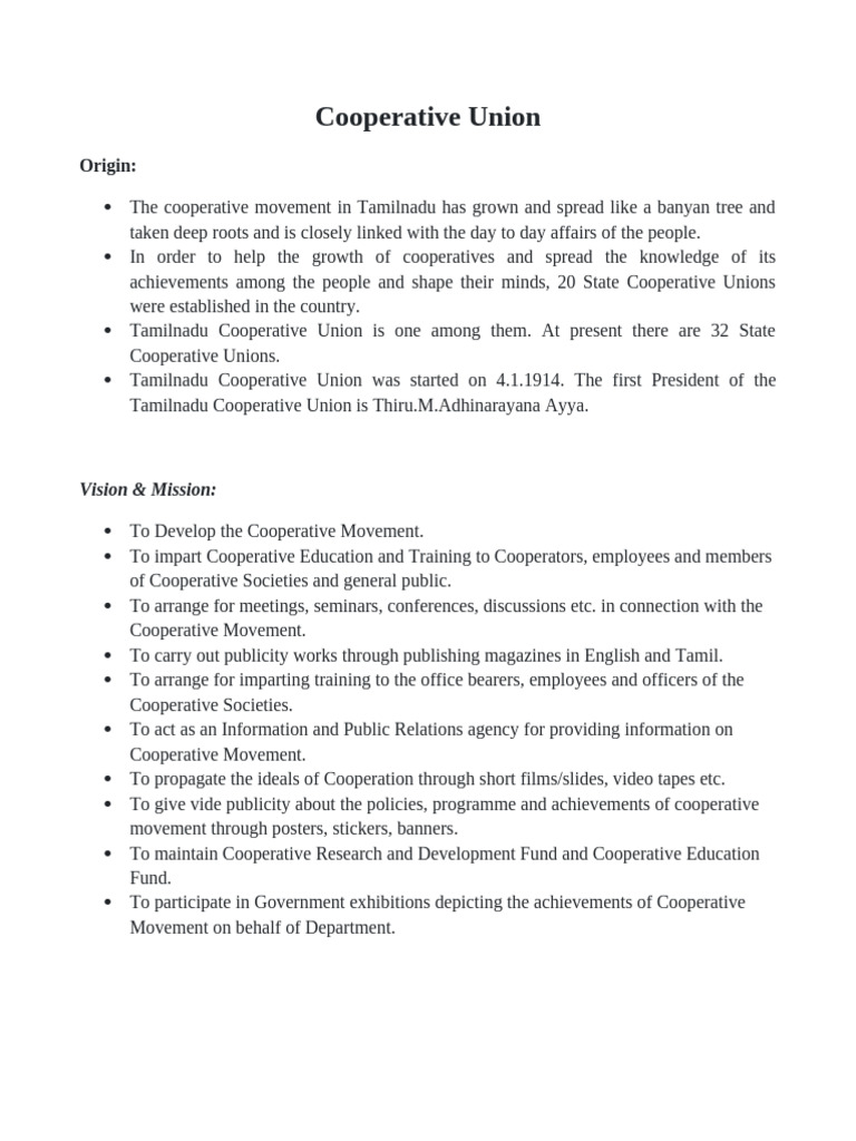 Coop Union Pdf Cooperative Economies