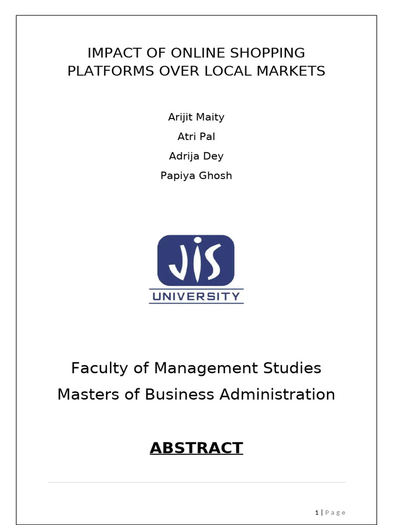 Impact of Online Shopping on Local Markets | PDF | E Commerce | Retail