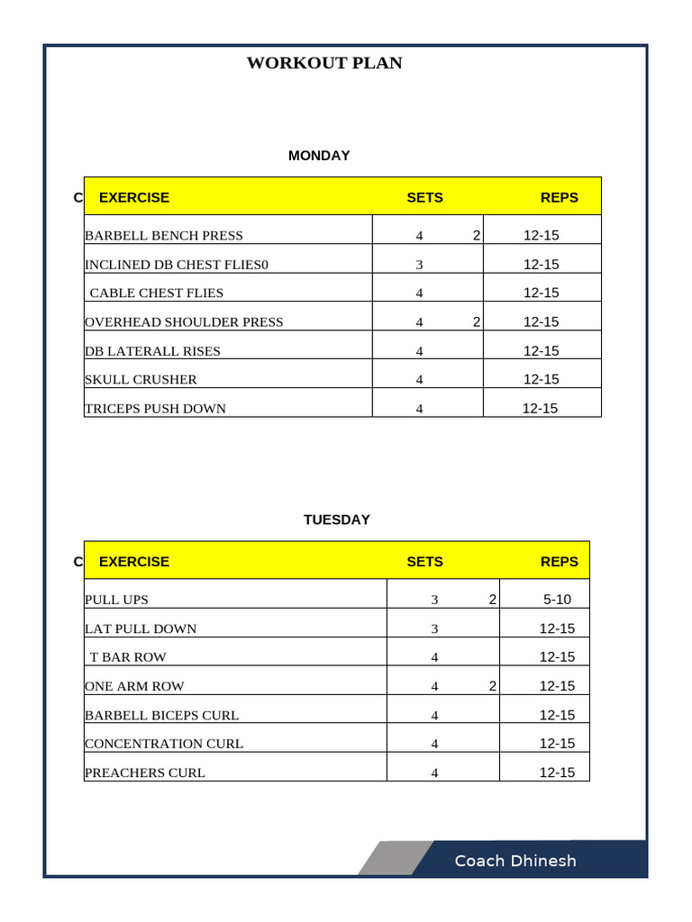 Workout Plan | PDF | Weight Training