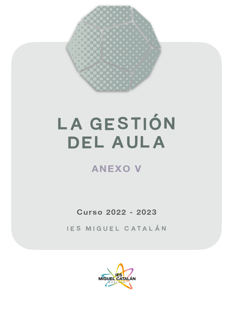 Gestión del Aula en el IES Miguel Catalán | PDF | Aprendizaje | Salón ...