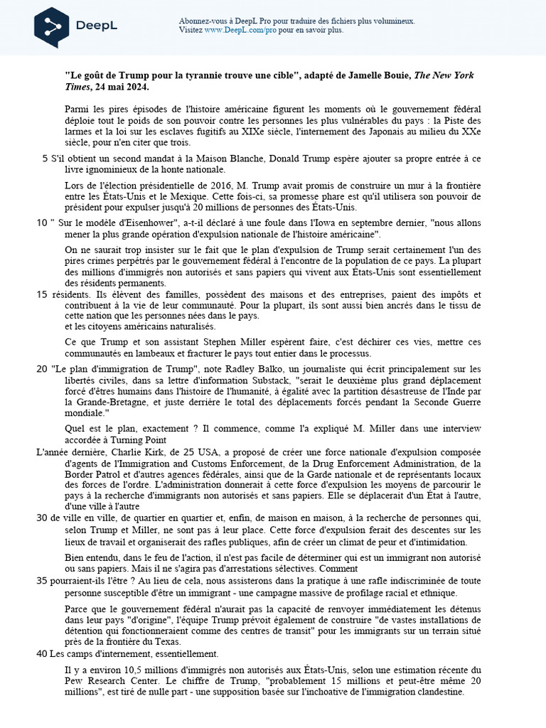 Trump et le plan d'expulsion massive | PDF | Donald Trump ...