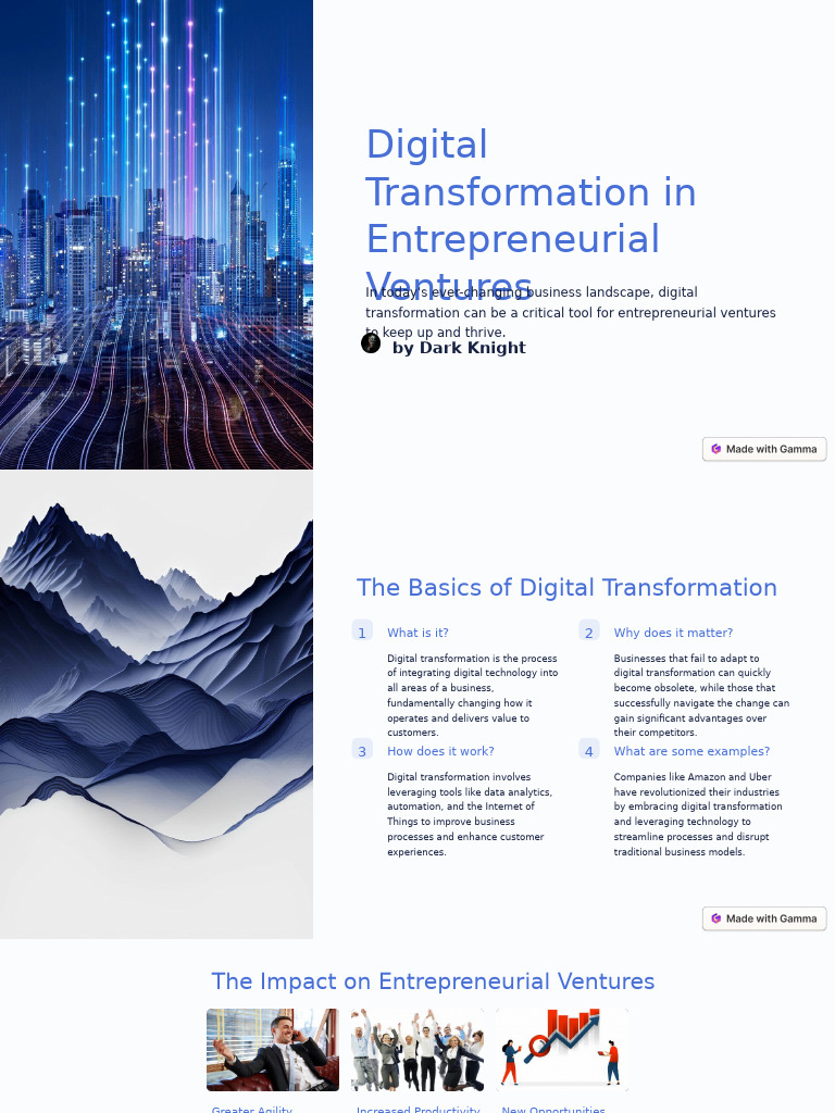 Digital Transformation in Entrepreneurial Ventures | PDF ...