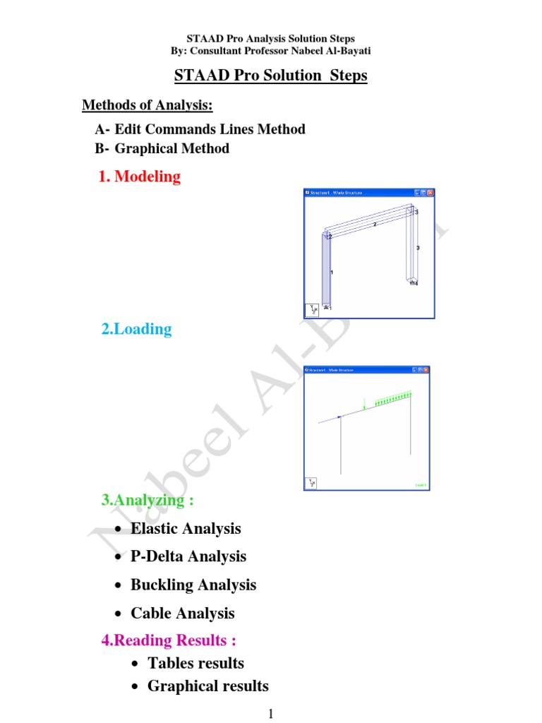 Modeling: STAAD Pro Solution Steps | PDF