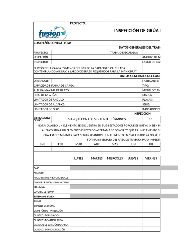 Inspección de Grúa HIAB: Datos y Proceso | PDF | Vehículo de motor ...