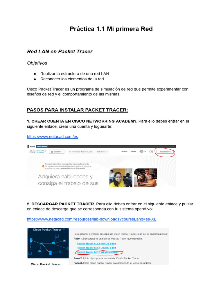 Práctica 1.1 Mi Primera Red | PDF | Red de área local | Ethernet