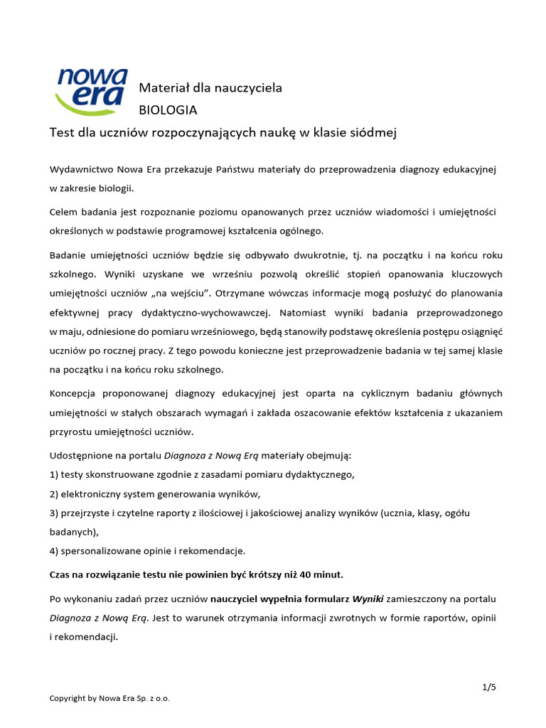 Materiał Dla Nauczyciela | PDF