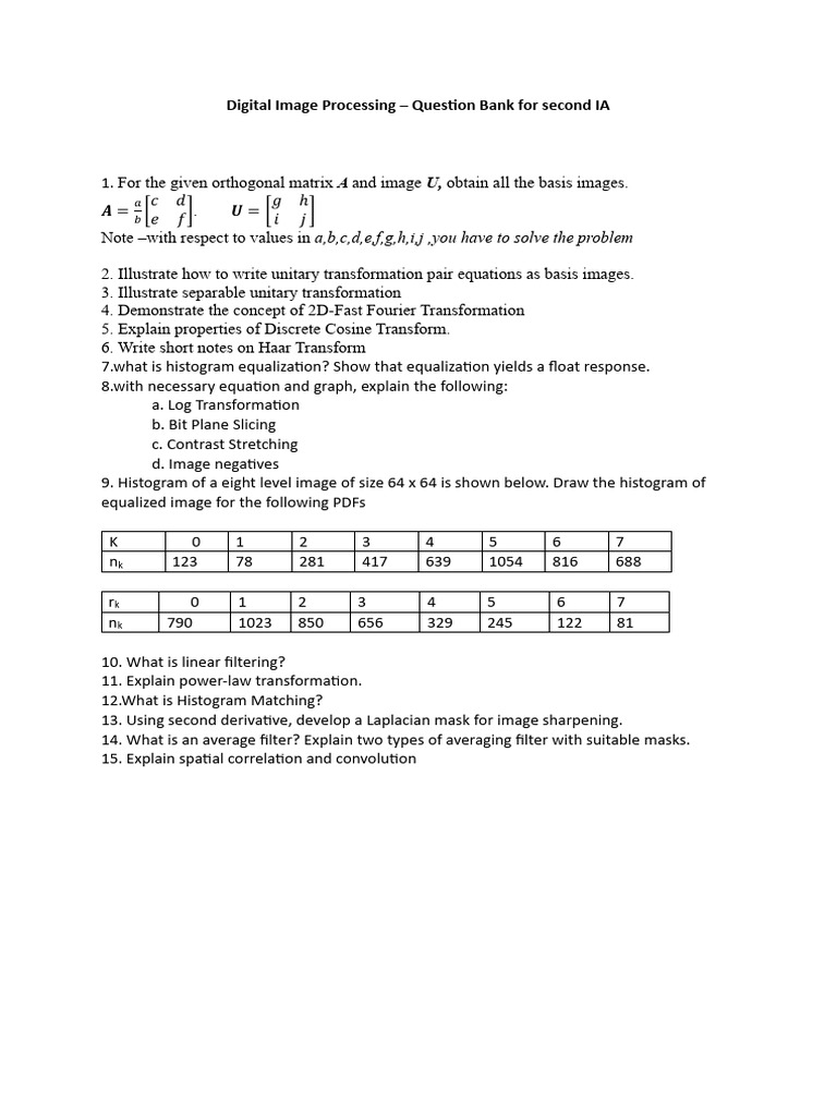 Image Processing Methods for IA2 | PDF | Teaching Methods & Materials