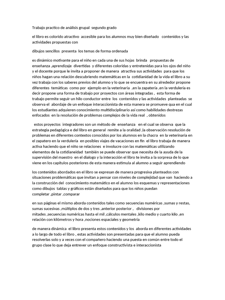 Trabajo Practico de Análisis Grupal Matemáticasegradas 2 | PDF ...