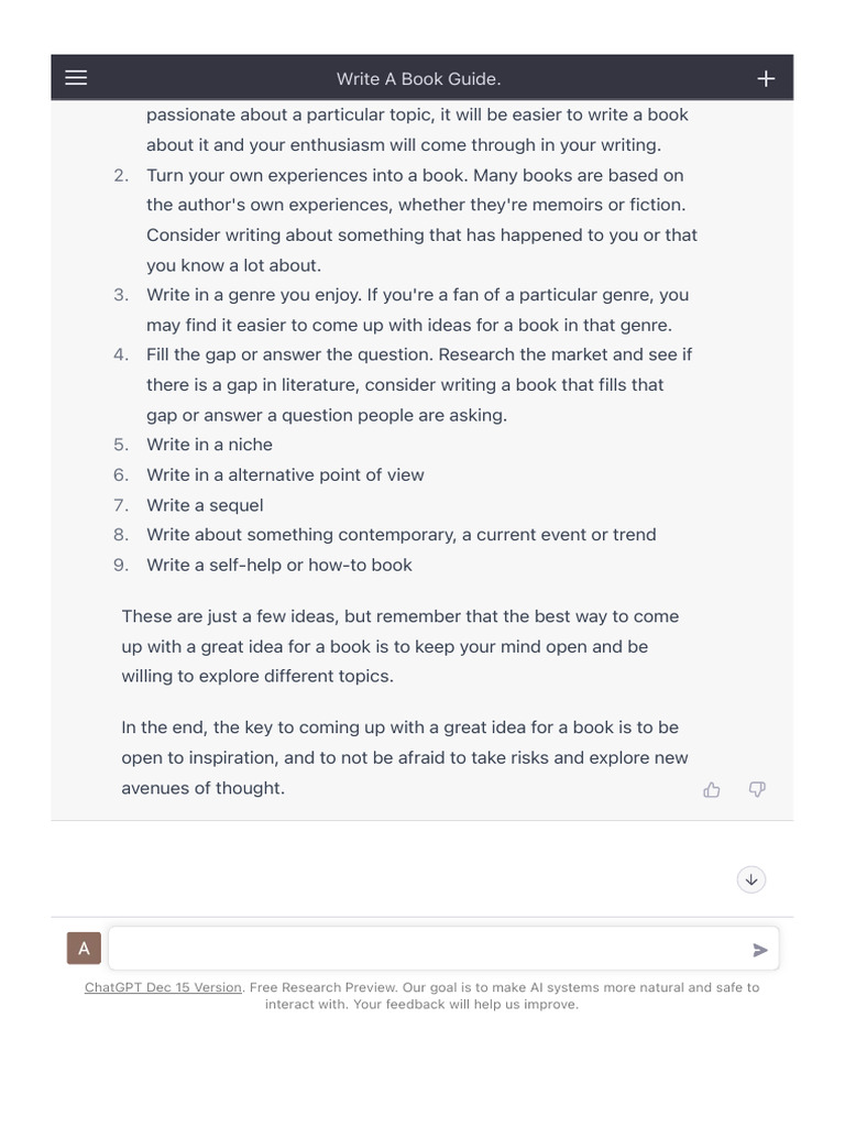 Creative Book Writing Ideas Guide | PDF