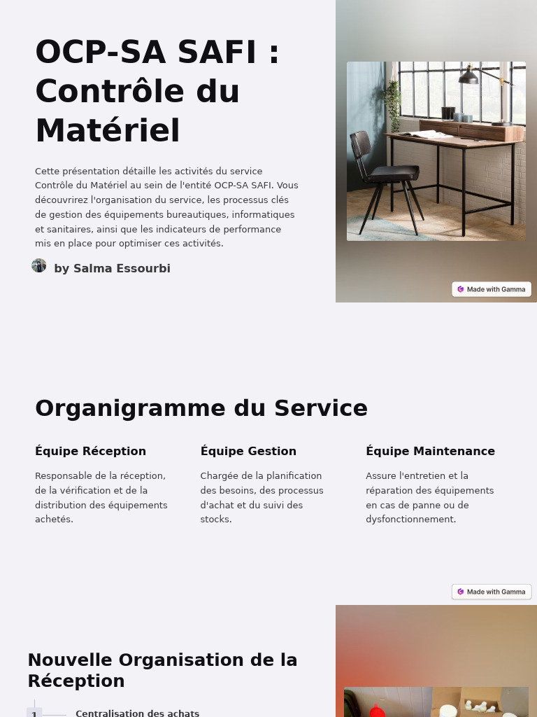 Gestion Optimisée du Matériel OCP-SA SAFI | PDF | Planification ...