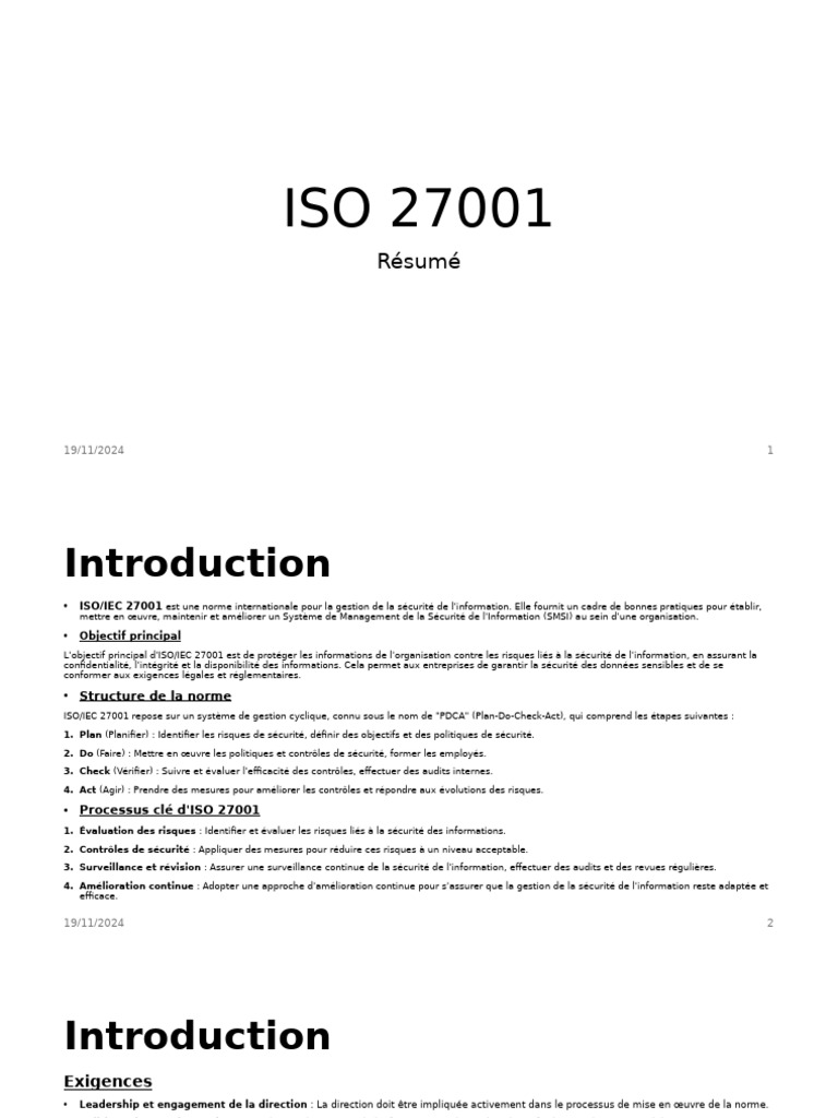 Sécurisez vos données avec ISO 27001 | PDF | Sécurité des systèmes d ...