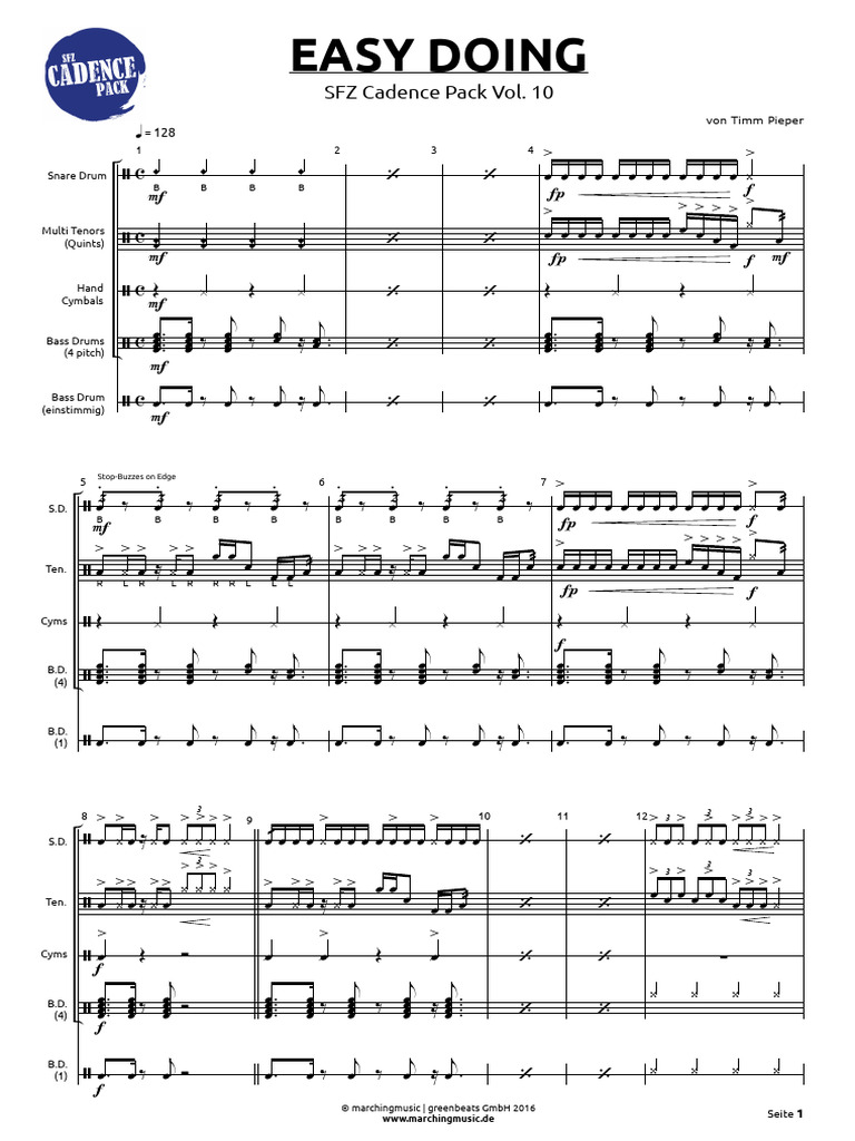 EASY DOING - Street Cadence-1-9-2 | PDF
