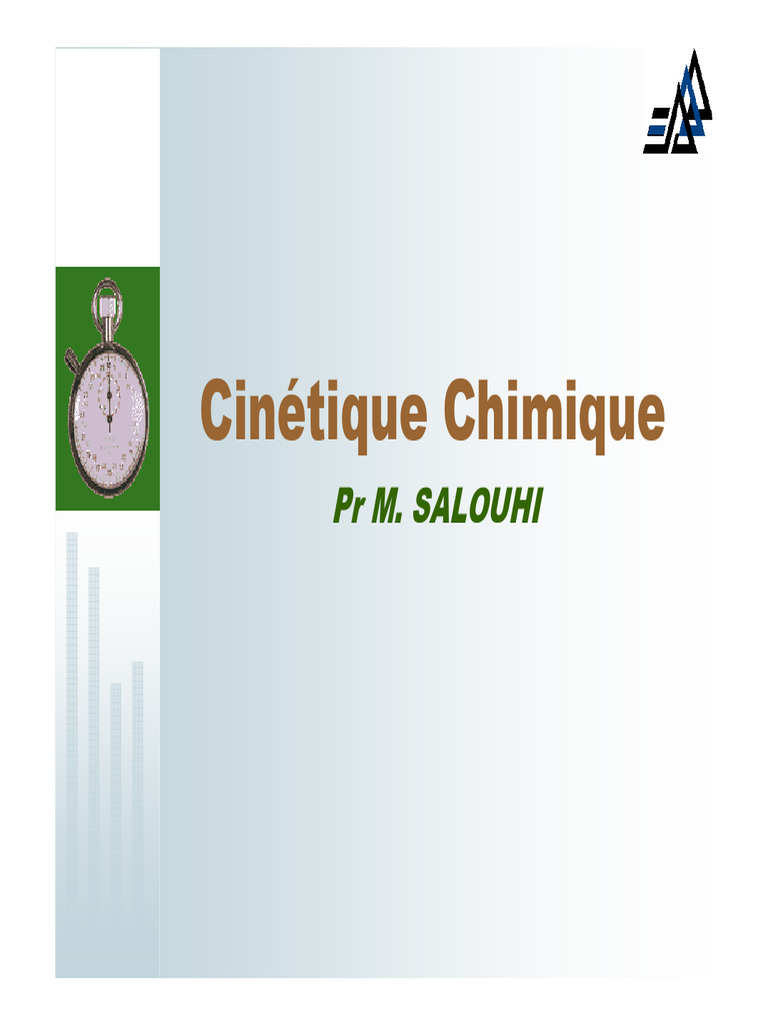 Cinétique des Réactions Chimiques | PDF | Équilibre chimique | Réacteur ...