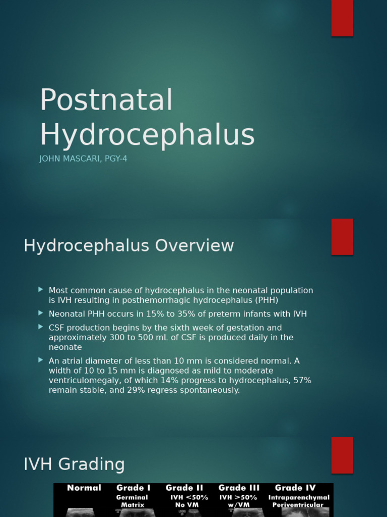 Postnatal Hydrocephalus in Neonates | PDF | Cerebrospinal Fluid ...
