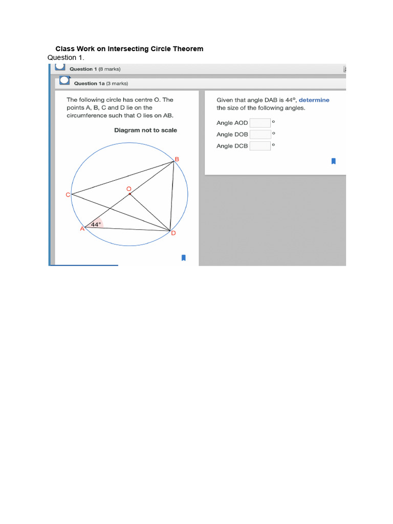 Class Work On Intersecting Circle Theorem | PDF