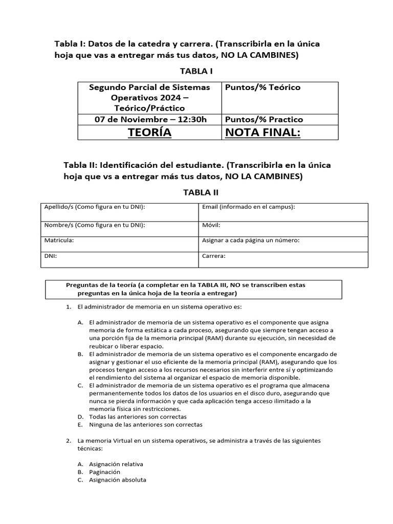 Segundo parcial teorico practico de so para lsi isi 2024 final sin