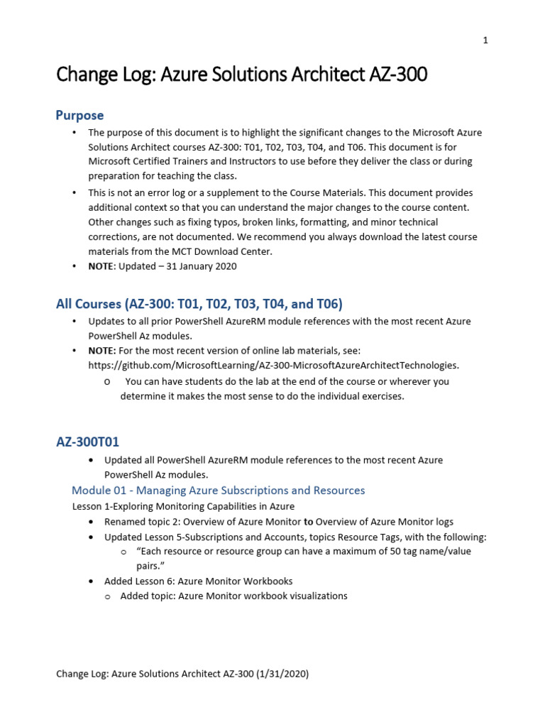 Az 300t06a Enu Change Log | PDF | Microsoft Azure | Databases